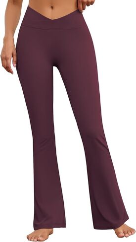 Flare Wide Leg Yoga Pants Women Activewear Butt Lift Crossover Gym Leggings for Womens High Waisted Compression in Saudi Arabia