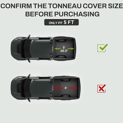 AUTOSAVER88 FRP Hard Tri-fold Truck Bed Tonneau Cover Compatible with Jeep Gladiator JT 2020 2021 2022 2023 2024 2025 5 ft Bed with Trail Rail System in Saudi Arabia