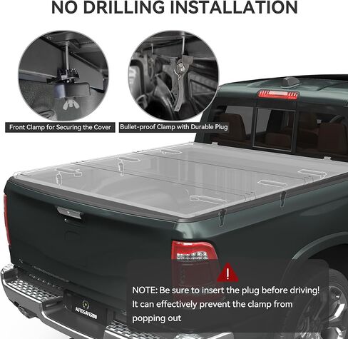 AUTOSAVER88 FRP Hard Tri-fold Truck Bed Tonneau Cover Compatible with Jeep Gladiator JT 2020 2021 2022 2023 2024 2025 5 ft Bed with Trail Rail System in Saudi Arabia