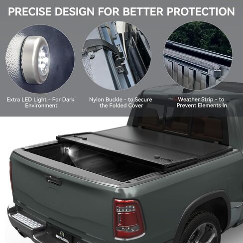 AUTOSAVER88 FRP Hard Tri-fold Truck Bed Tonneau Cover Compatible with Jeep Gladiator JT 2020 2021 2022 2023 2024 2025 5 ft Bed with Trail Rail System in Saudi Arabia