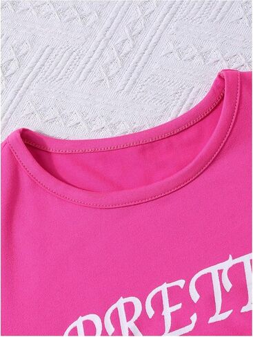 Verdusa Cute Outfits for Girls 10-12 Bows Summer Clothes Graphic Tees with Straight Leg Jeans Set in Saudi Arabia