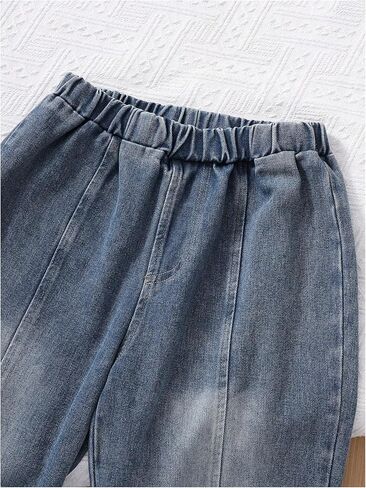 ملابس فيردوسا اللطيفة للفتيات 10-12 أقواس الملابس الصيفية المحملات الرسومية مع مجموعة جينز مستقيمة الساق in Kuwait