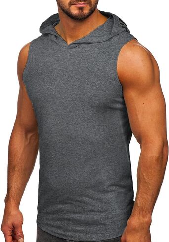 Flyfirefly Men's 2 Pack Pack Toiling Tank Tops Bodybuilding Athletic Muscle Muscle Cut Off Tirt Gym Hoodies in Kuwait