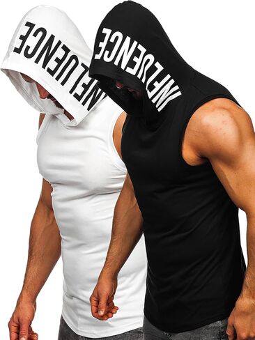 Flyfirefly Men's 2 Pack Pack Toiling Tank Tops Bodybuilding Athletic Muscle Muscle Cut Off Tirt Gym Hoodies in Kuwait