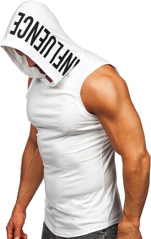 Flyfirefly Men's 2 Pack Pack Toiling Tank Tops Bodybuilding Athletic Muscle Muscle Cut Off Tirt Gym Hoodies in Kuwait