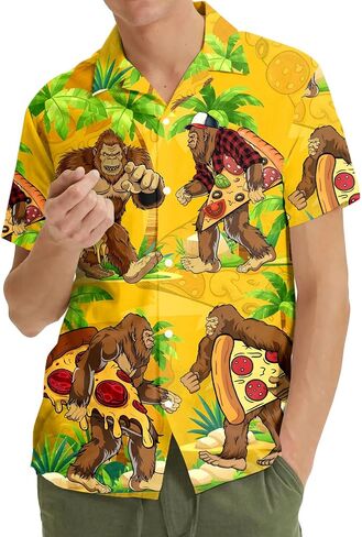 Pineapple Hawaiian Shirt for Men Women, Leopard Pineapple Button Down Shirt Mens Casual Short Sleeve Shirt in Kuwait