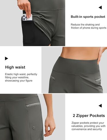 difficort Womens 7" Swim Shorts with Leggings High Waisted Board Beach Swimming Shorts with Zipper Pockets in Saudi Arabia