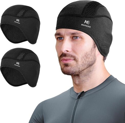 MELASA Mesh Cooling Skull Cap Helmet Liner with Ears Flaps, Breathble Cycling Running Hat Bike Cap, Fits Under Helmets in Saudi Arabia