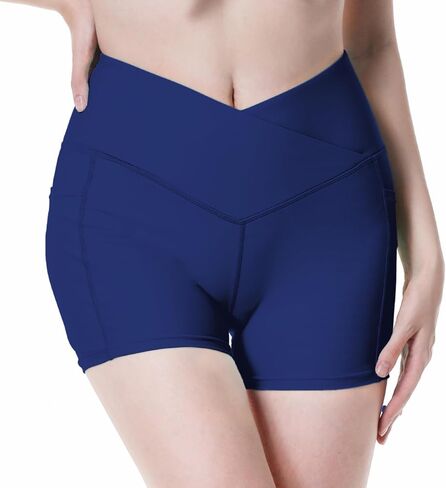 Womens 3/5" Swim Shorts High Waisted Board Shorts Bathing Suit Bottoms in Kuwait