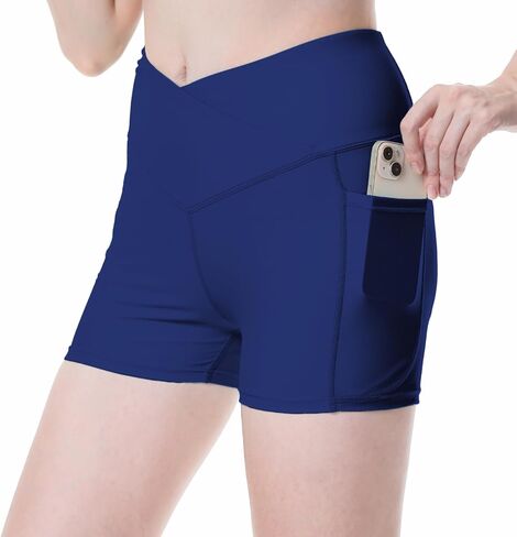 Womens 3/5" Swim Shorts High Waisted Board Shorts Bathing Suit Bottoms in Kuwait