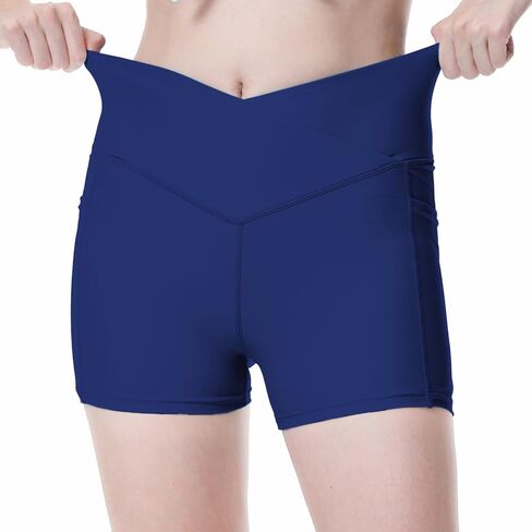 Womens 3/5" Swim Shorts High Waisted Board Shorts Bathing Suit Bottoms in Kuwait