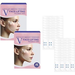 شريط رفع الوجه V-Face رفع شريط لاصق غير مرئي الوجه رفع شريط الشريط الوجه الرفع غير مرئي (2pcs)