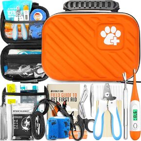 EVERLIT Pet Medic First Aid Kit | Vet-Approved Animal Care Kit with 95 Pcs Medical, Outdoor & Emergency Supplies to Treat Dogs, Cats | Travel-Friendly Compact Bag for Home, Car and Travel (Blue)