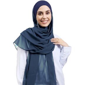 Instant Chiffon Hijab Set 3-in-1 Hijabs Scarf with Built-in Magnets and Undercap Head Wraps with Model Cap