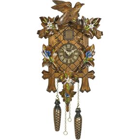 Trenkle Quartz Cuckoo Clock 5-Leaves ، Bird ، مع الموسيقى