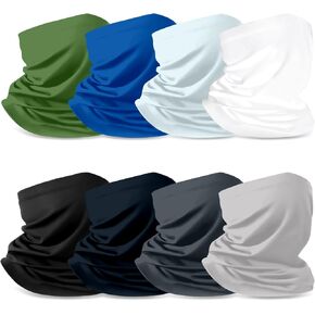 8pcs Neck Set Mask,Cool And Soft Windproof UV Mask Breathable Balaclava Suitable for Hiking Up Camping Fishing Trips
