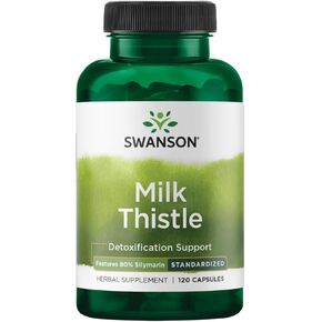Swanson Milk Thistle (Standardized) - Herbal Liver Support Supplement w/ 80% Silymarin - Natural Formula Helping to Maintain Overall Health & Wellbeing - (120 Capsules)