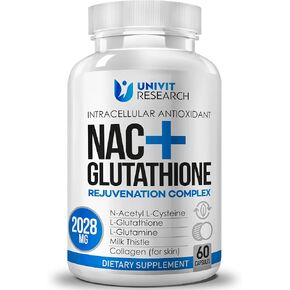 مكملات المركب المتقدم NAC (N-acetyl L-cysteine) 600mg مع L-glutathione 500mg وحليب الشوكة المستخلصات المضادة للأكسدة-تدعم وظيفة تنفسية تنفسية التخلص من الكبد الكلى إزالة السموم