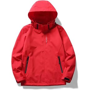 Men's Waterproof Windbreaker with Removable Hood Lightweight Rain Coats for Casual Hiking Cycling
