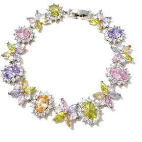 Elegant Silver-Plated Tennis Bracelet for Women ，bracelets for women，Zircon bracelet, Great Gift Idea