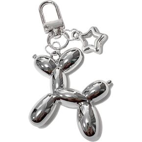 LAEKOU Star Balloon Dog Keychain for Women, Cute Y2K Key Chain Accessories, Aesthetic Charms for Bag Backpack