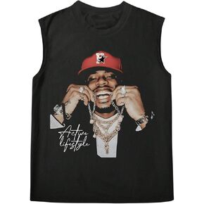 Soly Hux Men's Vintage Graphic Tank Tops Crew Neckless Offless Dut Off Treetwear