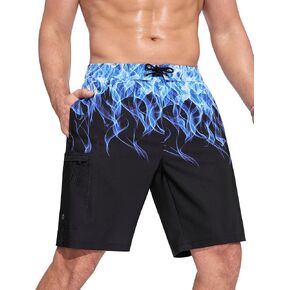 SILKWORLD Mens Swim Trunks Quick Dry Bathing Suit 9 Inch Swim Shorts with Mesh Lining and Zipper Cargo Pockets