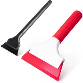 Foshio 2 Pack Car Squeegee ، 5 بوصات وشفرة مطاطية 2 بوصة مع ممسحة نافذة مقبض مضادة للانزلاق للتنظيف ، لون النوافذ لزوايا سيارة الفينيل ، الزجاج الأمامي ، المرايا وتركيب PPF
