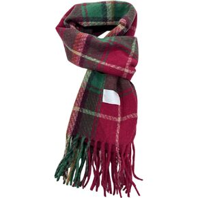 Men's Scarves Winter Plaid Scarf Tassel Edge Soft Warm Scarf-Black and Grey Striped Men's Scarf for Gift
