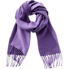 CALVIN & OLIVIA Ultra-Soft Winter Cashmere Feel Scarf Warm Long Unisex Winter Scarves Perfect Holiday Gift for Women Men Amazing Two Tone Purple Lavender