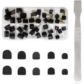 MHBH High Heels Tips Replacement Shoes Repair Caps, 20 Pairs Shoe Heel Repair, U Shape Heel Caps Shoe Heel Repair Kit for Women's Shoes With 1 pry nail iron sheet, 5 Sizes, 8,/9/10/11/12mm (Black)