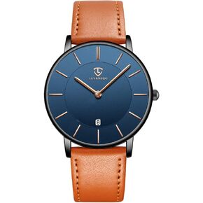 BEN NEVIS Watch, Mens Watch, Minimalist Fashion Simple Wrist Watch Analog Date with Leather Strap in Kuwait