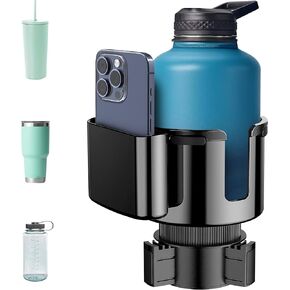 EcoNour Car Cup Holder Expander – Fits 32 to 40 oz Large Bottles (3.4"–4") Like Hydro Flask, Yeti, Nalgene – Adapter for 2.6"–3.2" Car Holders – Holds Mugs, Office Supplies, Travel Organizer