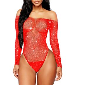 نساء مثيرة شبكة bodysuit شبكية شبكية تألق راينستون تيدي الملابس الداخلية الهالوين هدايا الزي الشرير