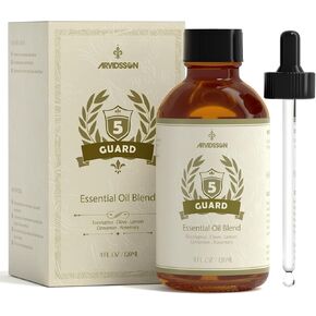 Arvidsson Five Guards Ofort Oil Blend 4 Fl. أوز (120 مل) ، زيت اللصوص العطري ، مزيج من القرنفل ، الأوكالبتوس ، الليمون ، القرفة ، زيوت روزماري ، تجربة منعشة للمنزل