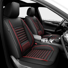 Seat Covers Fit for Subaru Forester 2007-2024 2025 Waterproof Car Seat Covers Full Set 5 Seats Faux Leather Car Seat Cushion Protector Compatible Airbag(Black)