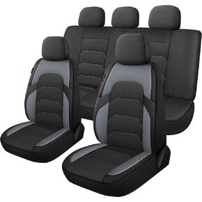 CAROMOP 3D Air Mesh Car Seat Covers Full Set,Breathable and Durable Seat Covers for Cars,Split Bench Compatible,Universal Fit for SUV,Vans,sedans, Trucks, Automotive Interior Covers(5-Seat Black/Blue)