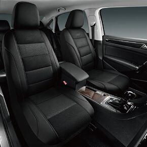 Skechers Aircooled & Memory Foam Car Seat Covers,Premium Leather with EVA Mesh Seat Covers, Front car seat Protector, Airbag Compatible, Automotive Comfort for Most Cars, Vans, Trucks, SUV,Gray