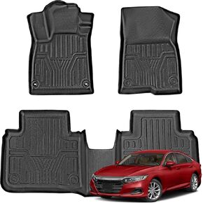 Floor Mats Car Mats Compatible with 2018-2022 Honda Accord All Weather Floor Mat Floor Liner Waterproof Front & Rear Row Full Set Automotive Floor Mats for Cars Black