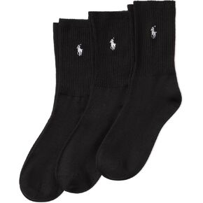 Polo Women's Su Soft Crew Socks 3 Pair Pack, Black, Women's Shoe Size: 4-10
