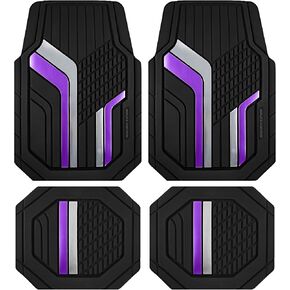 Skechers Heavy Duty Rubber Car Floor Mats,Wo Tone Design Floor Mats,All -Weather Car Mats,Waterproof Trim-to Fit Universal Floor Liner Car Accessories,Automotive Floor Mats for Cars Trucks Suvs,Green