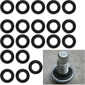 10PCS Oil Drain Plug Gasket, M14 Rubber Car Sealing Gasket Replacement for OEM#F5TZ-6734-BA, Engine Oil Pan Crush Washers for Ford, Mercury, Lincoln (M14)