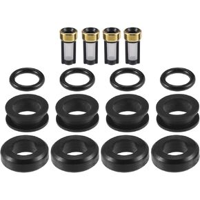 Fuel Injector Seal O Ring - Car O-Ring Rebuild Repair Kit - for Subaru WRX 2002 NBR Rubber Black - 4 Sets