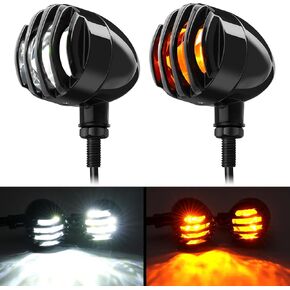 Motorcycle SMD Blinkers Indicator,Waterproof Bullet 48 LED Rear Turn Signal Light 8mm&10mm Mounting Hole,Amber Indicator Light Compatible with Honda Yamaha Suzuki Kawasaki Harley Sportster