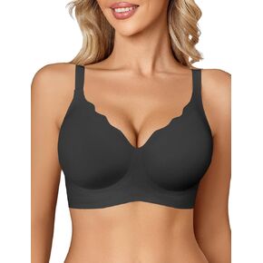 Avidlove Bras for Women No Underwire Seamless Bralettes Wireless Push Up Scalloped Full Coverage Comfortable Everyday Bra