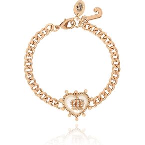 Juicy Couture Bracelet 7-7.5", Goldtone Heart Charm and Toggle Bracelets for Women, Juicy Jewelry