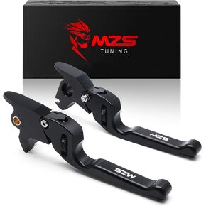 MZS Black Motorcycle Clutch Brake Levers Wheel Adjustable Compatible with Sportster 96-03 / Softail 96-17 / Road Glide 99-07 / Road King 96-07 / Electra Glide 96-07 / Street Glide 06-07 / Dyna 96-17