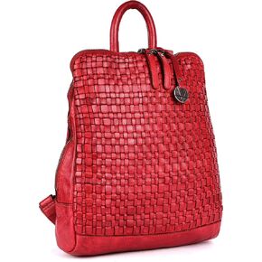 12.5 Inch Genuine Leather Backpack for Women and Men, Black Leather Backpack with Adjustable Shoulder Strap