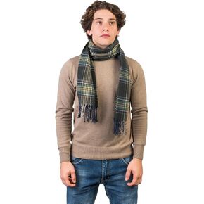 Dalle Piane Cashmere - Tartan Wool and Cashmere وشاح ، صنع في إيطاليا - الرجال