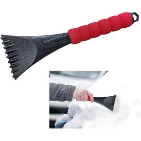 Ice Scraper for Car Windshield, Scratch-Free Auto Ice Scraper with Foam Handle, Window Snow Frost Removal Tools for Cars, Trucks, SUVs (Red)